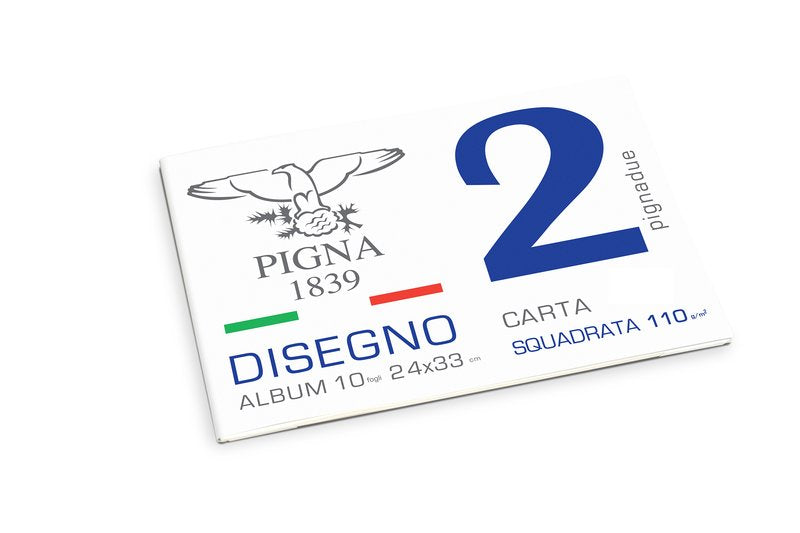 Blocco da Disegno PignaDue punto metallico - carta liscia riquadrata