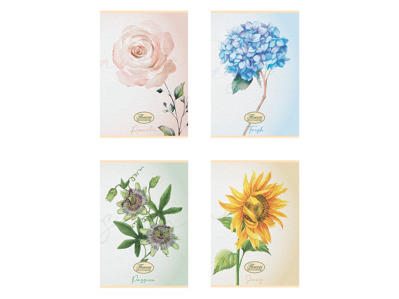 Maxi Quaderni Flowers Special -  Carta Riciclata - 4M - Quadretto da 4mm