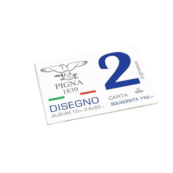 Blocco da Disegno PignaDue punto metallico - carta liscia riquadrata
